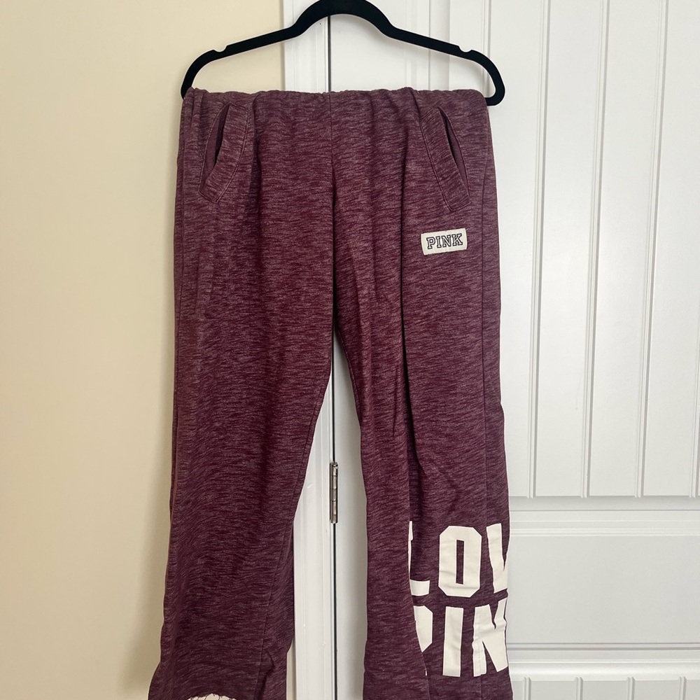 Victorias Secret PINK maroon boyfriend fit sweatpants